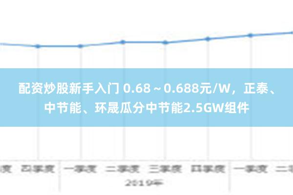 配资炒股新手入门 0.68～0.688元/W，正泰、中节能、环晟瓜分中节能2.5GW组件