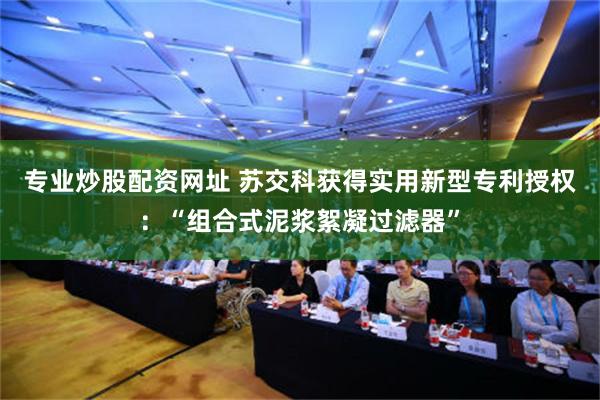 专业炒股配资网址 苏交科获得实用新型专利授权：“组合式泥浆絮凝过滤器”