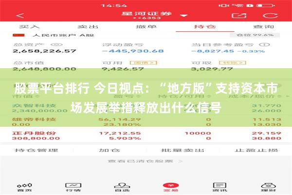 股票平台排行 今日视点：“地方版”支持资本市场发展举措释放出什么信号